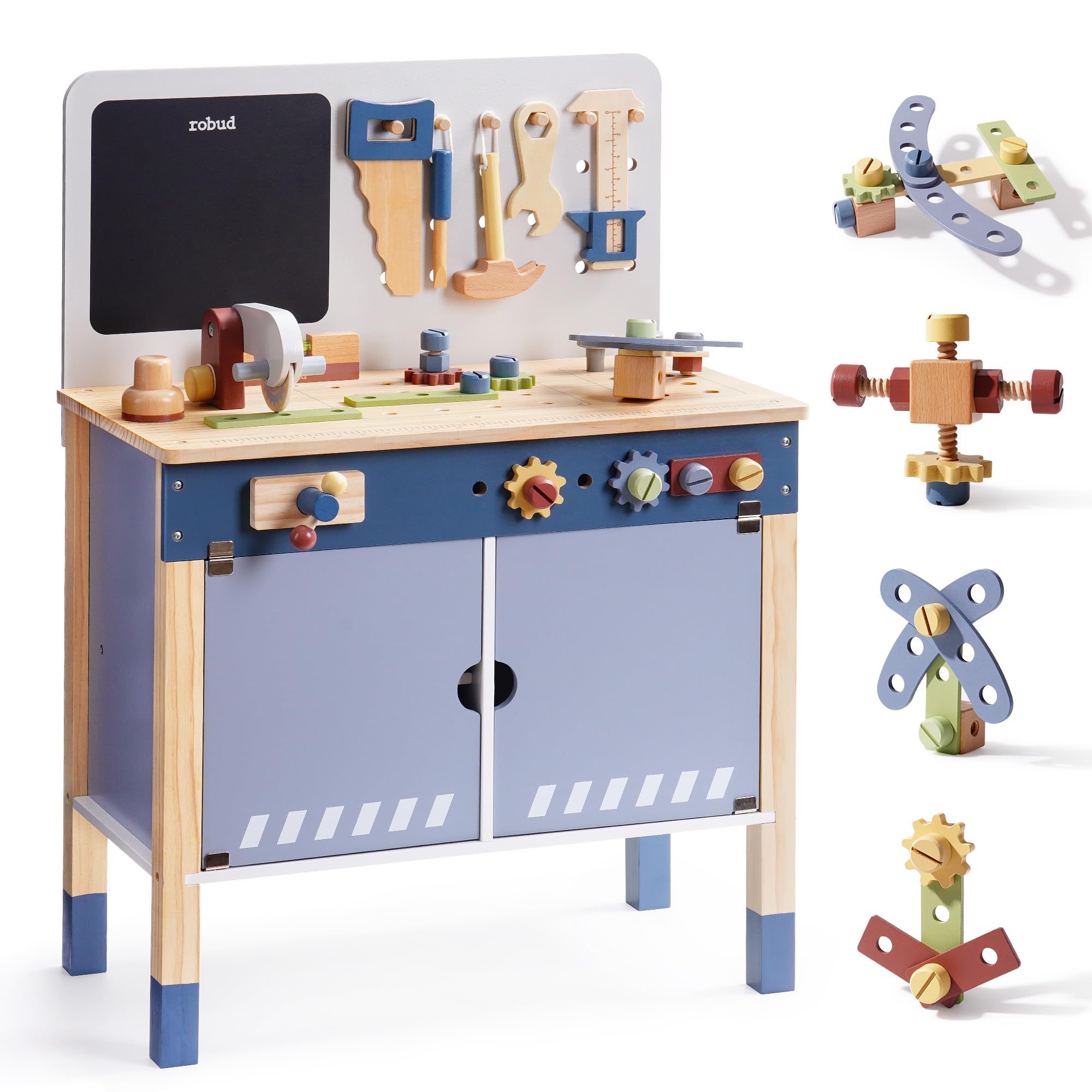 ROBUD Wooden Toy Workbench Pre - Tools Workshop For Kids 评论和价格