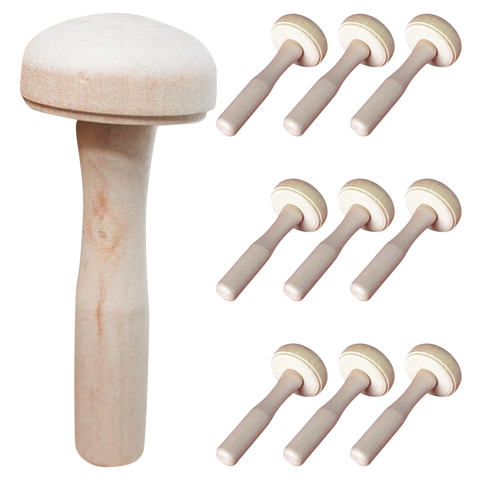10Pcs Children Wooden Mushroom - Tools Workshop For Kids 评论和价格