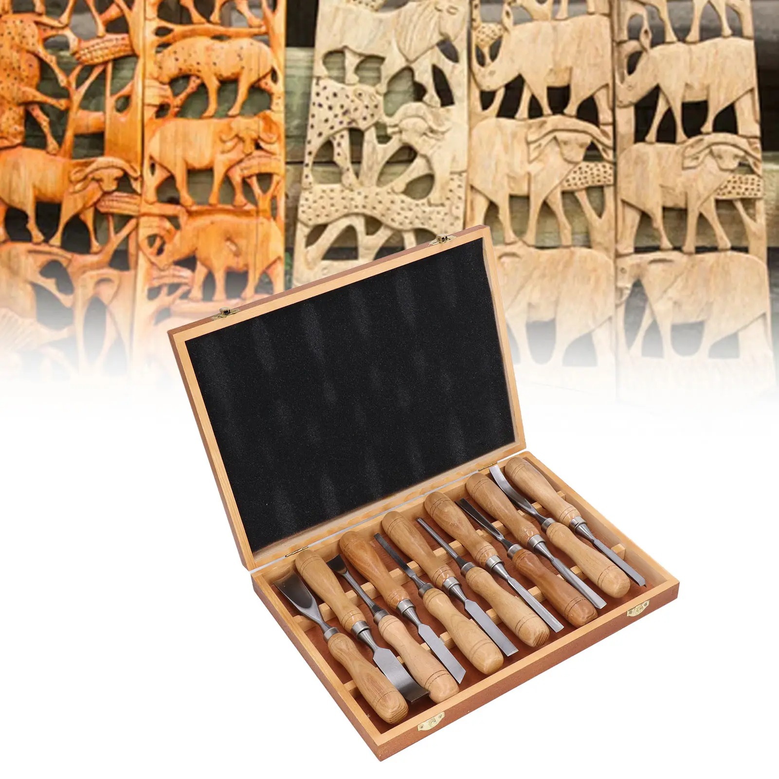 12Pcs/Set Wood Carving Tools,C - Chisel Set Wood 评论和价格