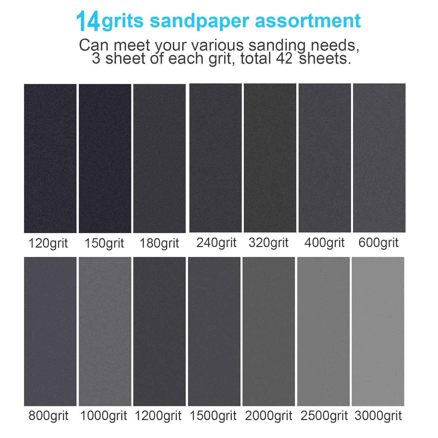 42Pcs Dry Wet Sandpaper Set, 1 - Chisel Set Wood 评论和价格