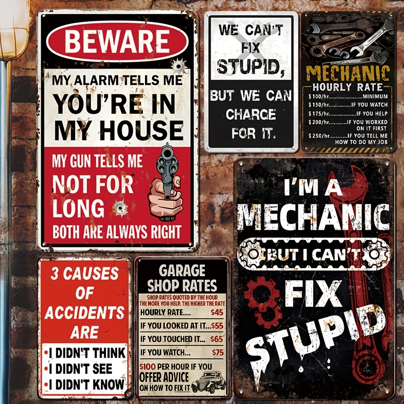 Decorative Sign & Plaque 6pcs  - Workshop Tools Logo 评论和价格