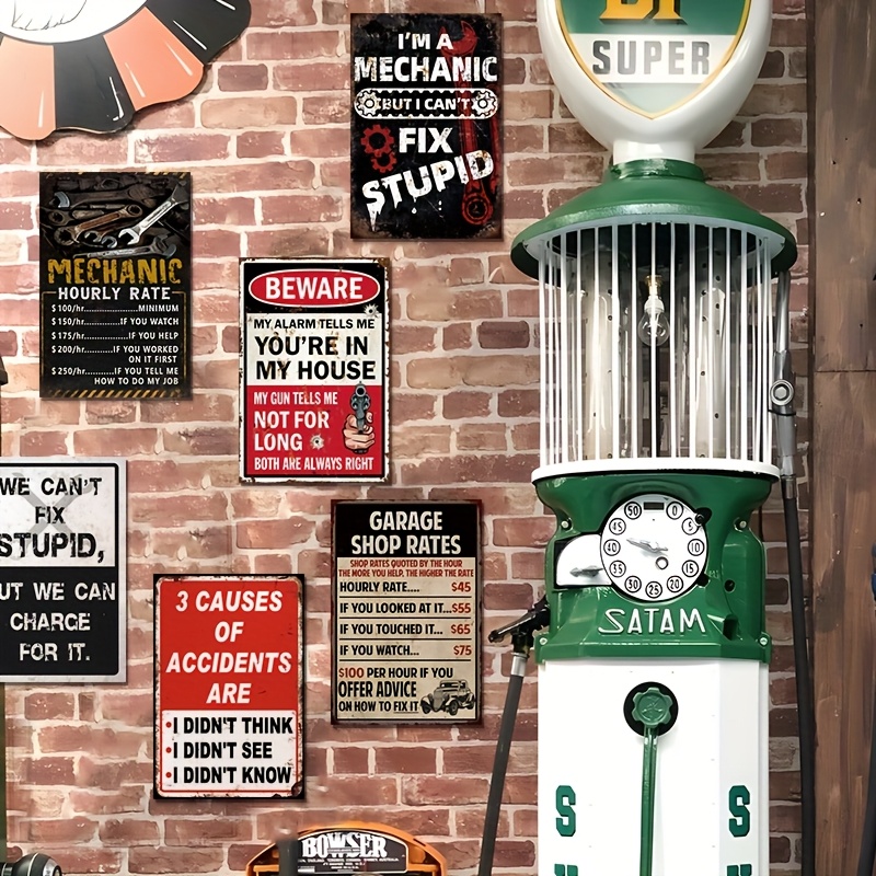 Decorative Sign & Plaque 6pcs  - Workshop Tools Logo 评论和价格